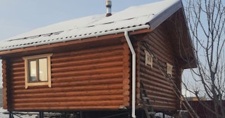 Баня из оцилиндрованного бревна под ключ в Химках - от 134810 рублей