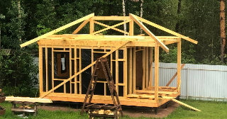 Сарай из бруса 100х100 в Химках - строительство под ключ | Строй-Хмк от 41480 руб.